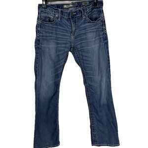BKE Jeans Mens 33S Blue Fulton Bootcut Low Rise Denim‎ Cowboy Ranch Western Work